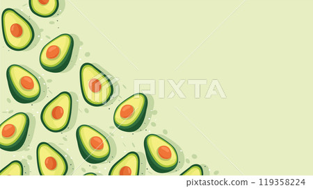 flat avocado hand drawn background vector illustration flat avocado hand drawn background vector illustration 119358224