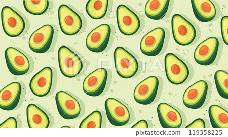 flat avocado hand drawn background vector illustration flat avocado hand drawn background vector illustration 119358225