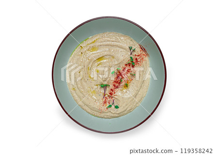 Babaganoush, eggplant appetizer, traditional Lebanese cuisine, homemade, no people, Babaganoush, eggplant appetizer, traditional Lebanese cuisine, homemade, no people, 119358242