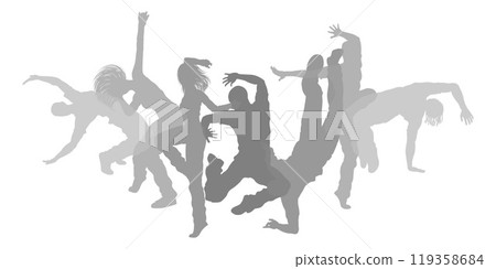 Dancers Silhouette Street Dance Poses Silhouettes 119358684