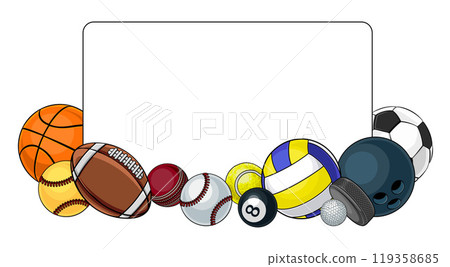 Sport Ball Sign Sports Balls Background Frame 119358685