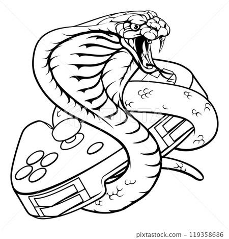Cobra Snake Gamer Video Game Animal Team Mascot 119358686