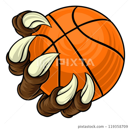 Basketball Ball Claw Cartoon Monster Animal Hand Basketball Ball Claw Cartoon Monster Animal Hand 119358709