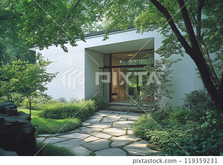 Image of a modern house and plants 119359231