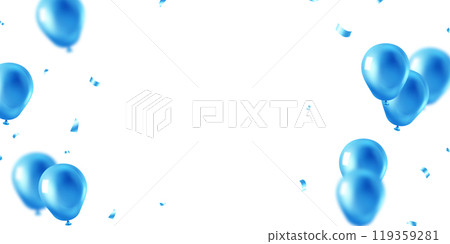 Banner template vector background design beautiful blue 3d balloon illustration 119359281