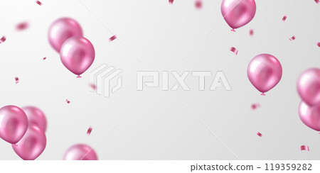 3d pink balloon design background beautiful banner illustration vector template 3d pink balloon design background beautiful banner illustration vector template 119359282