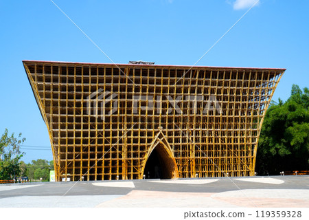 bamboo building Phu Quoc, Vietnam Beautiful morning at Grand World on Phu Quoc island, many colorful house 119359328