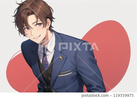 一個男人帶著微笑的衣服 119359975