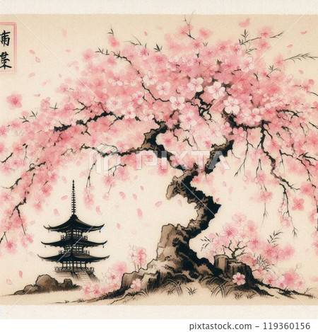 Scenery with cherry blossoms Scenery with cherry blossoms 119360156