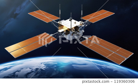 地球和衛星在外太空 119360306