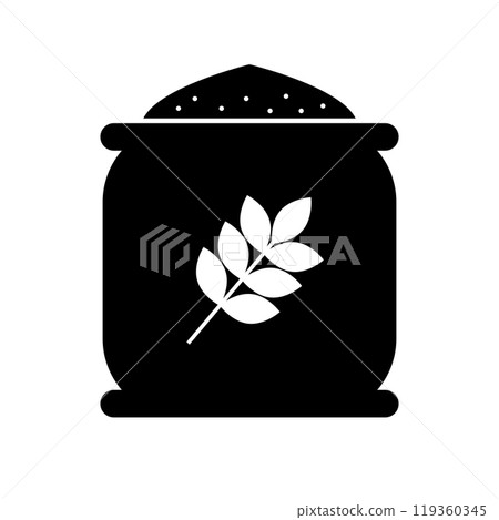 Paper Bag with Flour silhouette Paper Bag with Flour silhouette 119360345