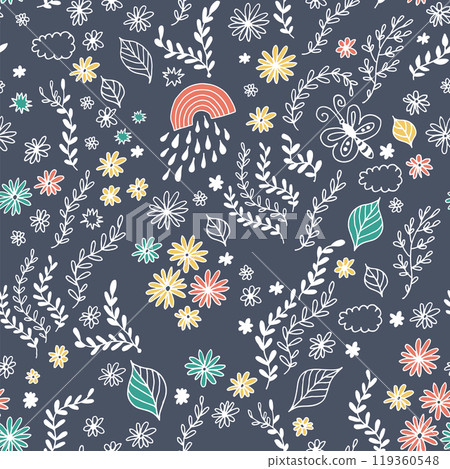 Seamless floral pattern, vector flower background Seamless floral pattern, vector flower background 119360548