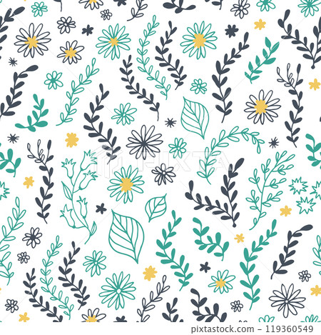 Seamless floral pattern, vector flower illustration 119360549