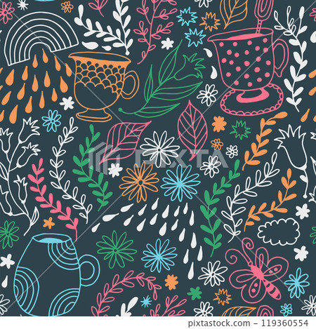 Seamless floral pattern, vector flower illustration Seamless floral pattern, vector flower illustration 119360554