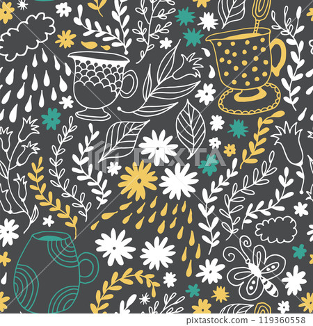 Seamless floral pattern, vector flower background 119360558