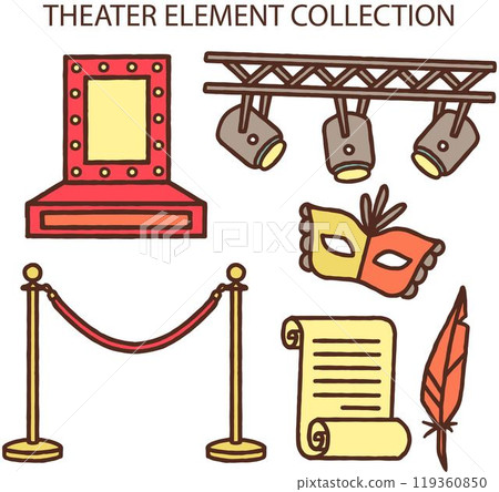 Pack of hand drawn theater elements Pack of hand drawn theater elements 119360850