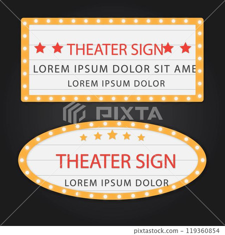 Luminous theater retro signboard set 119360854