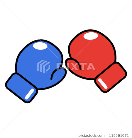 Blue and red boxing gloves 119361071