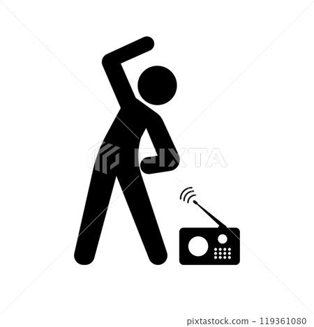 Radio exercise silhouette Radio exercise silhouette 119361080