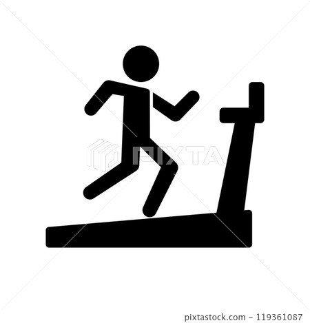 跑步機跑步剪影 119361087