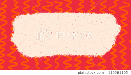 Rustic rectangle text box with grunge torn edges on a red zigzag pattern background. Vector illustration of rough ripped rectangle on a red background. Ideal for collages and stickers Rustic rectangle text box with grunge torn edges on a red zigzag pattern background. Vector illustration of rough ripped rectangle on a red background. Ideal for collages and stickers 119361105