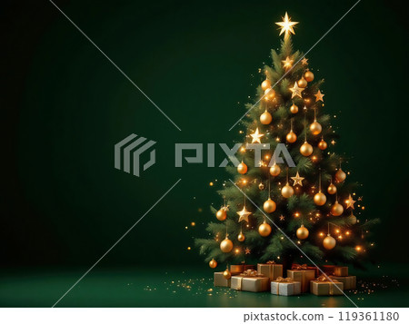 A beautifully decorated full Christmas tree 119361180
