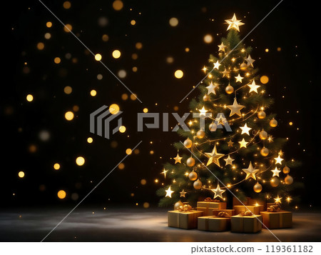 A beautifully decorated full Christmas tree 119361182