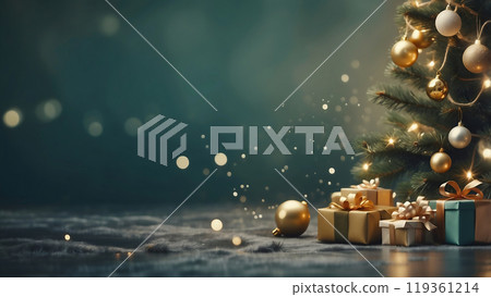 A beautifully decorated full Christmas tree 119361214