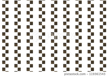 Vertical striped background with two rows of black block checkered pattern 119361543