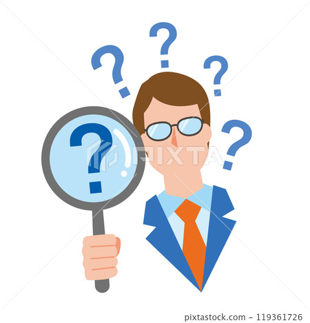 Man investigating a question 119361726