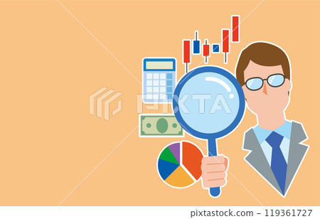 Economic analyst man Economic analyst man 119361727
