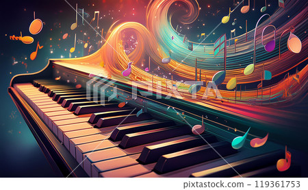 Illustration of piano keys (AI-generated image) Illustration of piano keys (AI-generated image) 119361753