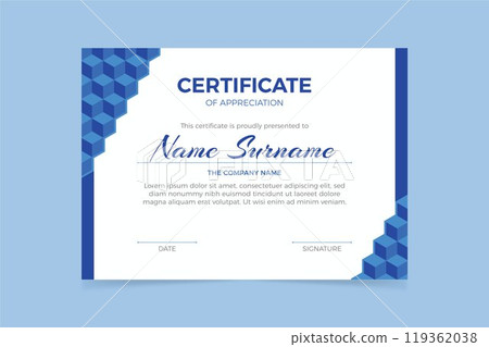 Abstract geometric certificate template 119362038