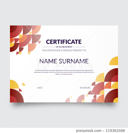Abstract geometric certificate template 119362086