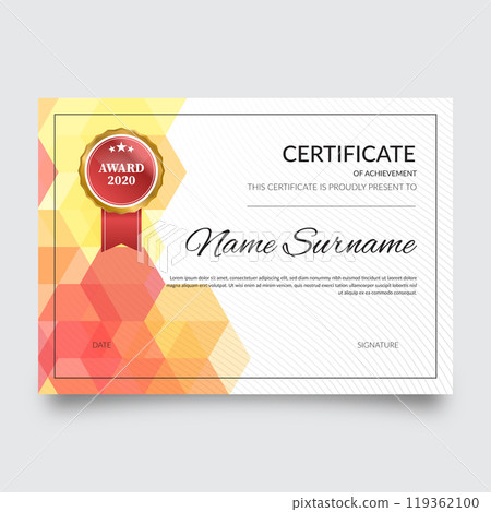Abstract geometric certificate template 119362100