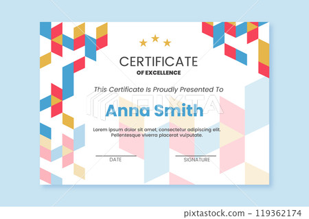 Abstract geometric certificate template 119362174
