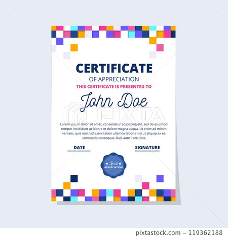 Abstract geometric certificate template 119362188