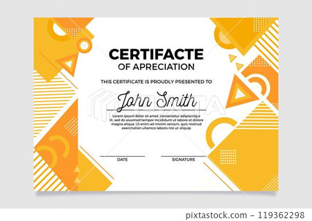 Abstract orange diploma template 119362298