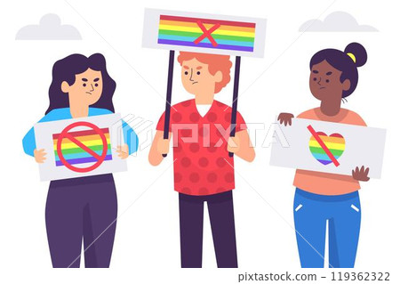 Homophobia illustration concept Homophobia illustration concept 119362322