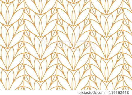 Flower geometric pattern. Seamless vector background. White and golden ornament 119362428