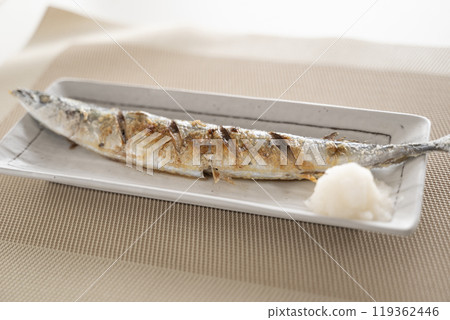 Salami grilled saury Salami grilled saury 119362446