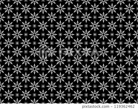 Abstract geometric pattern with lines, snowflakes. A seamless vector background. White and black texture. Graphic modern pattern. Abstract geometric pattern with lines, snowflakes. A seamless vector background. White and black texture. Graphic modern pattern. 119362462