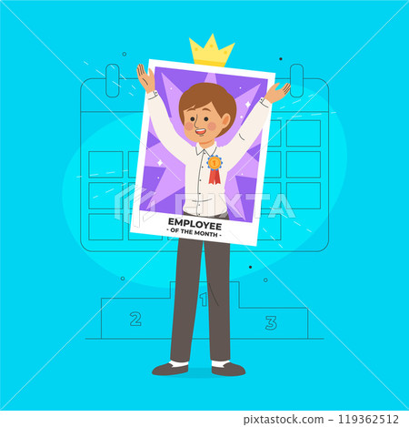 Employee of the month illustrated concept 119362512
