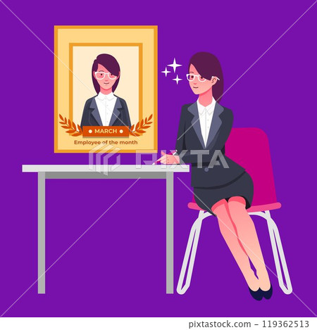 Employee of the month illustration style 119362513