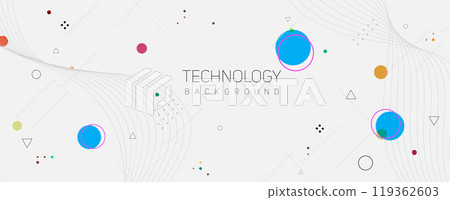 Abstract Geometric Shapes Background Wavy Lines with Blue Circle Abstract Geometric Shapes Background Wavy Lines with Blue Circle 119362603
