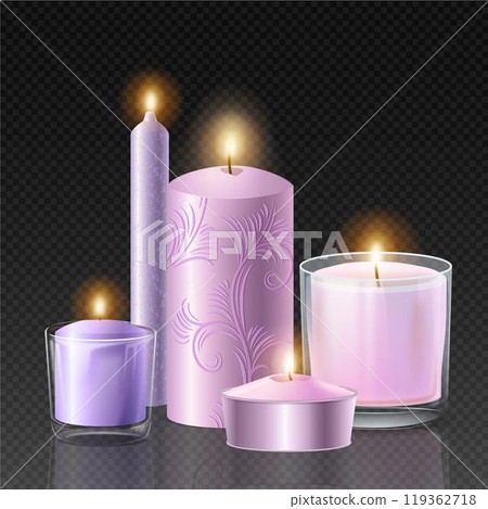 Realistic scented candle collection 119362718