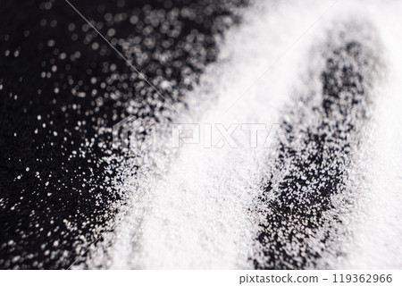 Fine Ground White Rock Salt Texture Top View Macro. 119362966