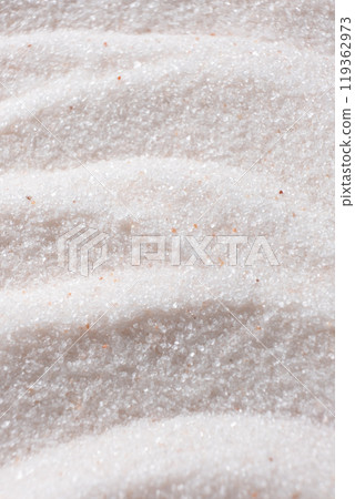 Natural Himalayan Pink Salt Fine Ground Top View Abstract Texture Vertical Background 119362973