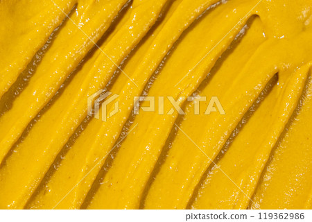 Macro Texture Mustard Sauce, Natural Traditional Spicy Mustard Sauce. 119362986