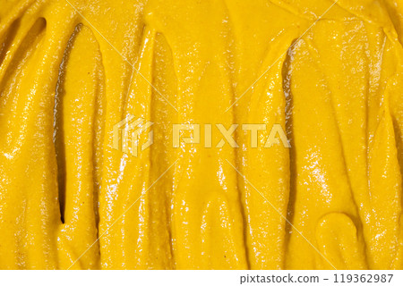 Macro Texture Mustard Sauce, Natural Traditional Spicy Mustard Sauce. 119362987